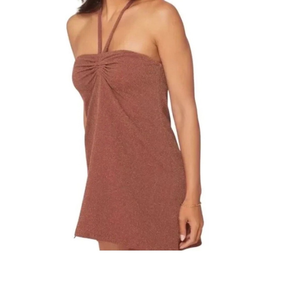 Andie Swim Waikiki Dress / Swim Cover Up Mocha Sparkle Brown Resort Sexy Medium
